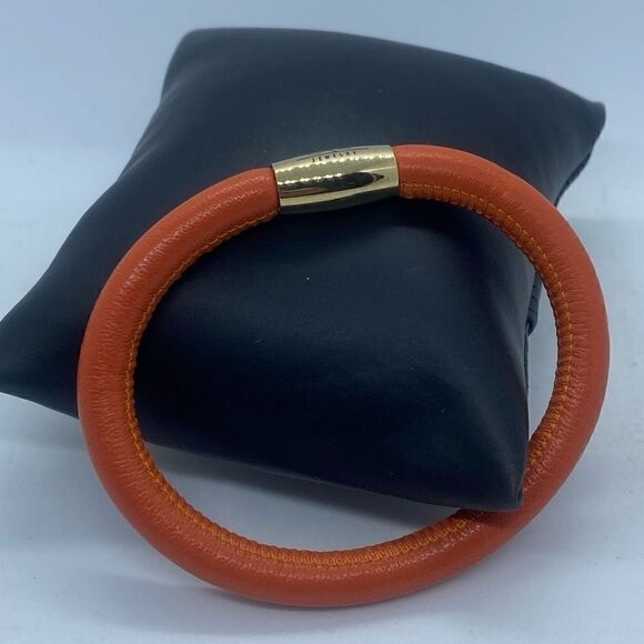 NWT Endless Leather Bracelet .925 Sterling Silver 18K Gold Plates magnetic clasp - Picture 2 of 8